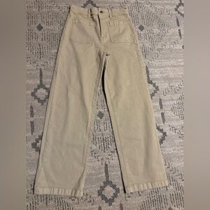 Madewell Emmett Wide Leg Pants Size 27 Khaki High Rise Wide Leg